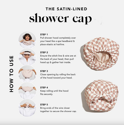Luxury Satin-Lined Flexi Shower Cap